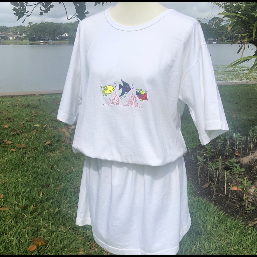 Women’s White Coverup/Dress 100% Cotton